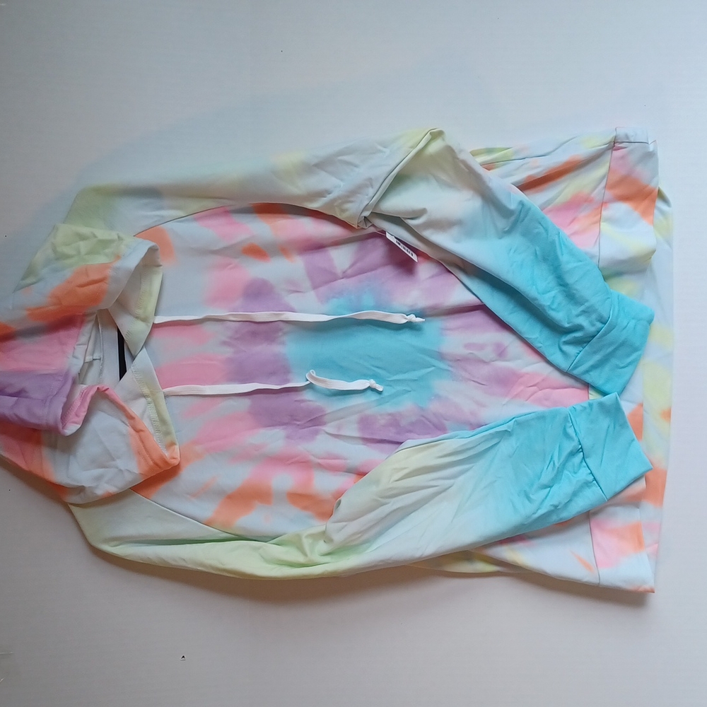 Rainbow Pastel Tie Dye Hoodie size Oversized Medium